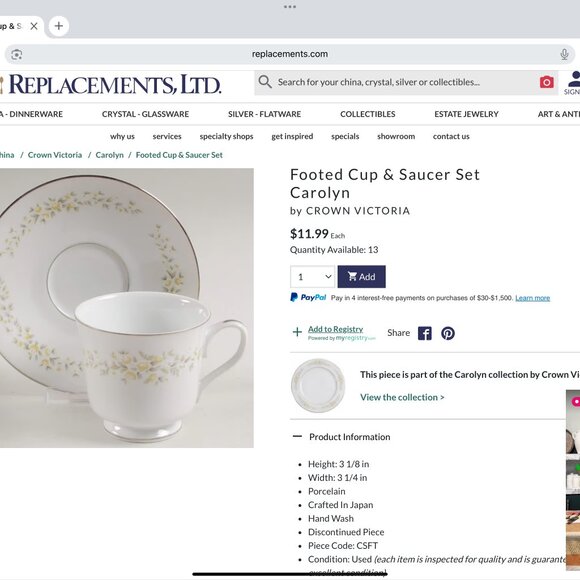 Crown Victoria - Carolyn - dish set - Picture 11 of 16